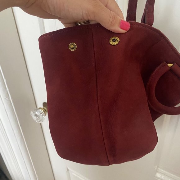 Madewell The Top-Handle Mini Bag Leather Purple Crossbody Shoulder - Picture 5 of 8